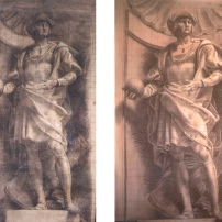 Cristoforo Colombo cartone preparatorio - a sinistra L. Pogliaghi, a destra M. Nicora