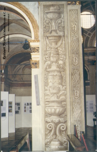 Santa Maria presso San Satiro Milano - Transetto sinistro - Pilastro a candelabra a restauro ultimato