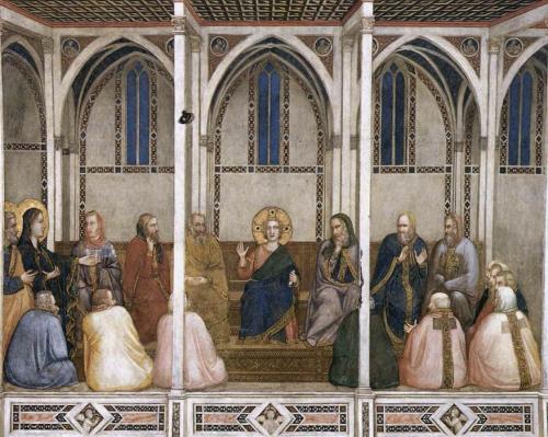 "Cristo tra i Dottori (transetto nord, Basilica inferiore di San Francesco, Assisi)"  Giotto di Bondone 1311
