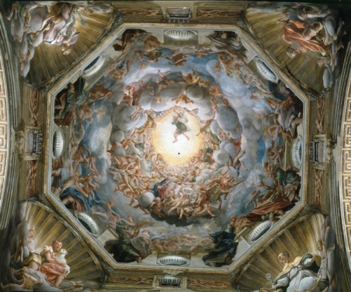 Cupola del Duomo di Parma con l'assunzione al cielo della Vergine, capolavoro di Antonio Allegri detto il Correggio