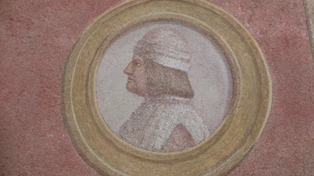 Medaglione con ritratto del Moro alla Sforzesca di Vigevano