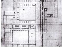 “Progetto di sistemazione del primo piano del palazzo Braidense con biblioteca”, 1675/80. Milano, Biblioteca Trivulziana, Raccolta Bianconi
