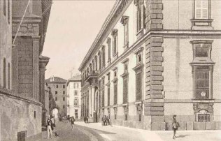 Facciata del palazzo di Brera nel 1786