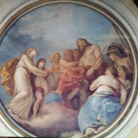 Andrea Appiani, Apoteosi di Psiche, affresco 1790/91/92?, Monza Rotonda della Villa Reale, medaglia centrale della volta.